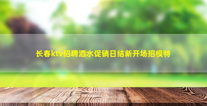 长春ktv招聘酒水促销日结新开场招模特